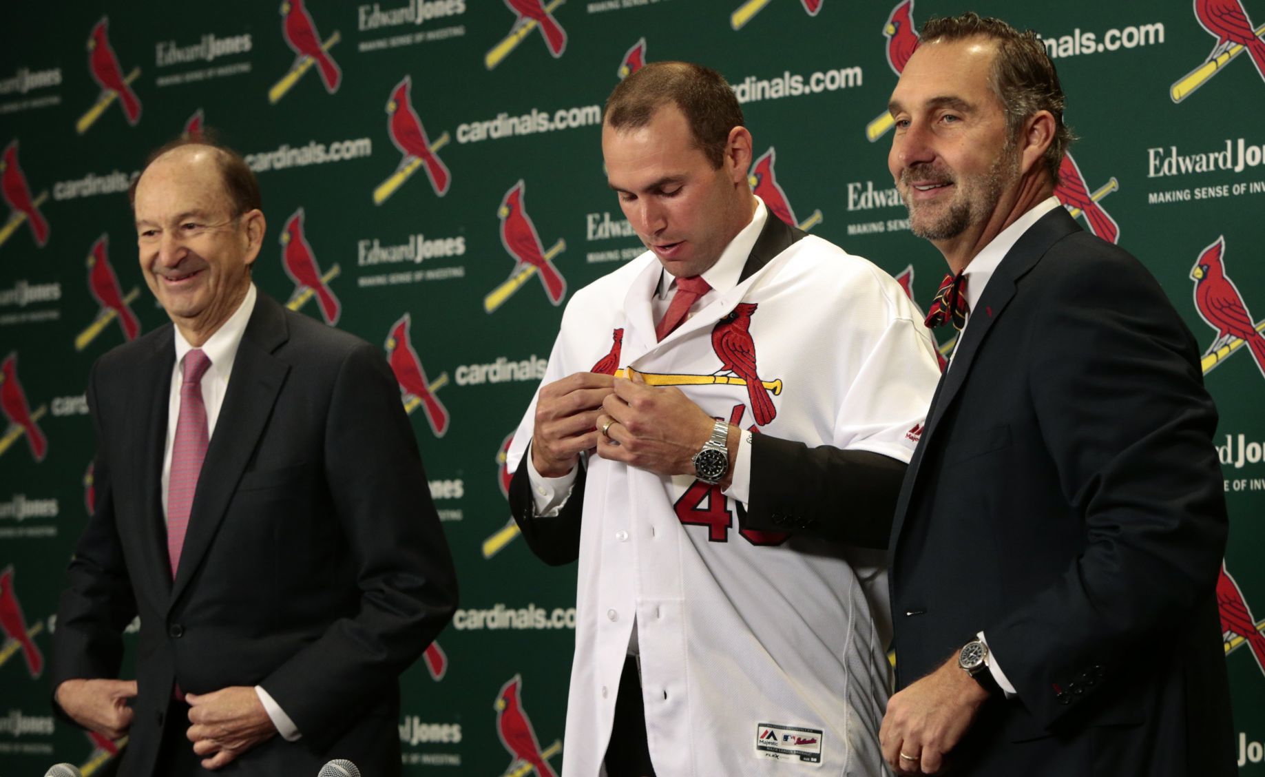 The cardinals present Paul Goldschmidt